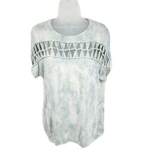 American Eagle Blue Tie Dye Knotted Cut Out‎ Tee Size S